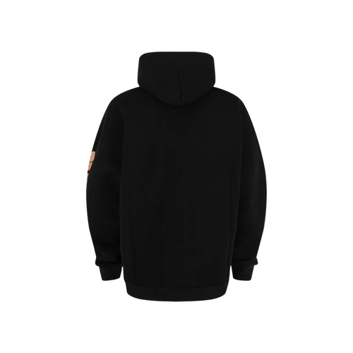 Balenciaga Oversized Logo Print Hoodie Black Orange